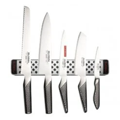 Global 6 Piece Knife Set With Magnetic Rack