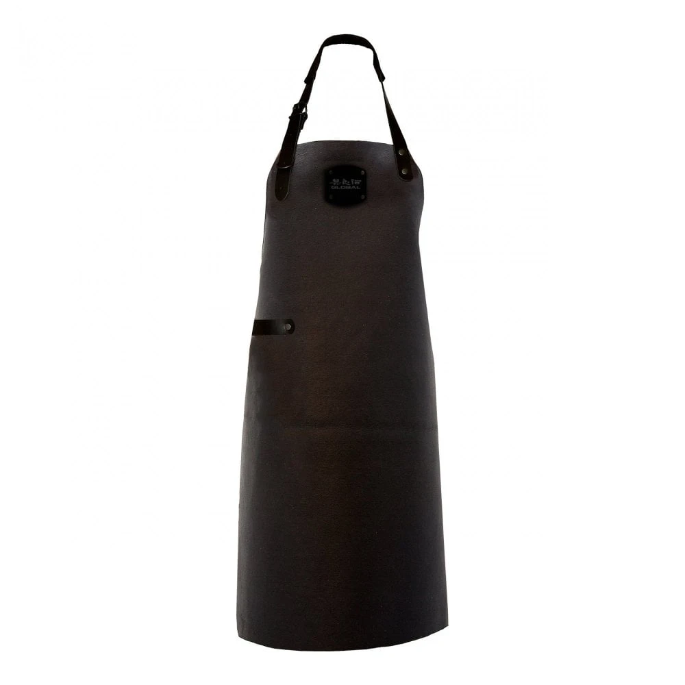 Global Accessories GL-8260BK Deluxe Leather Apron -Black 1 Global Accessories GL-8260BK Deluxe Leather Apron -Black