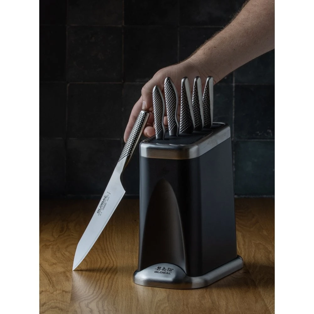 Global G-FIRE7B Fire-Hi 7 Piece Knife Block Set 3 Global G-FIRE7B Fire-Hi 7 Piece Knife Block Set - Image 3