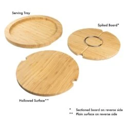 Rockingham Forest 5-in-1 Deluxe Bamboo Multi-board Set, Round -Edge Knife Pro Store rockingham forest 5 in 1 deluxe bamboo multi board set round p990 7019 image