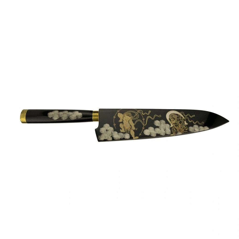 Takeshi Saji Takeshi Saji Makie -Art R2(SG2) Mirrored Damascus Japanese Chef's Gyuuto Knife 210mm With Urushi Laquered Saya And Handle FUJI RAIJIN 2 Takeshi Saji Takeshi Saji Makie -Art R2(SG2) Mirrored Damascus Japanese Chef's Gyuuto Knife 210mm With Urushi Laquered Saya And Handle FUJI RAIJIN - Image 2