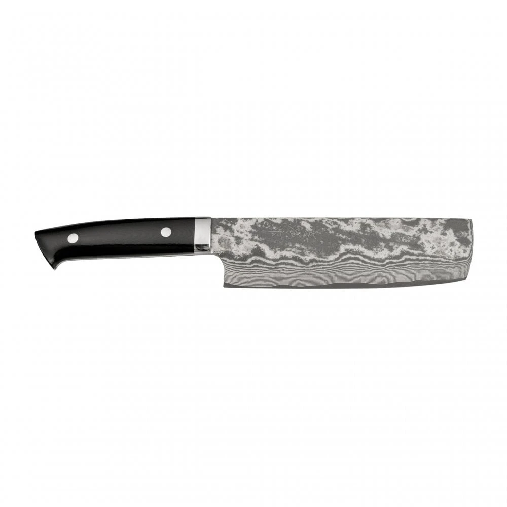 Takeshi Saji Takeshi Saji VG-10 Damascus 16.5cm Vegetable Knife With Black Mikarta Handle 1 Takeshi Saji Takeshi Saji VG-10 Damascus 16.5cm Vegetable Knife With Black Mikarta Handle
